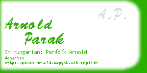 arnold parak business card